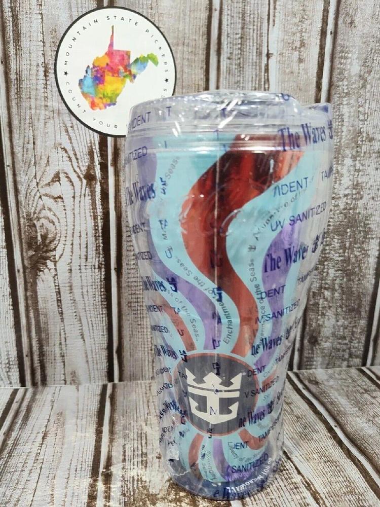 Cruise Ship Exclusive Royal Caribbean Drink Cup With Lid Multicolored Sealed
